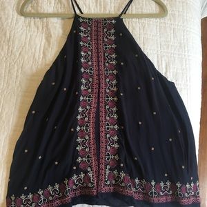 Anthropologie Embroidered Halter